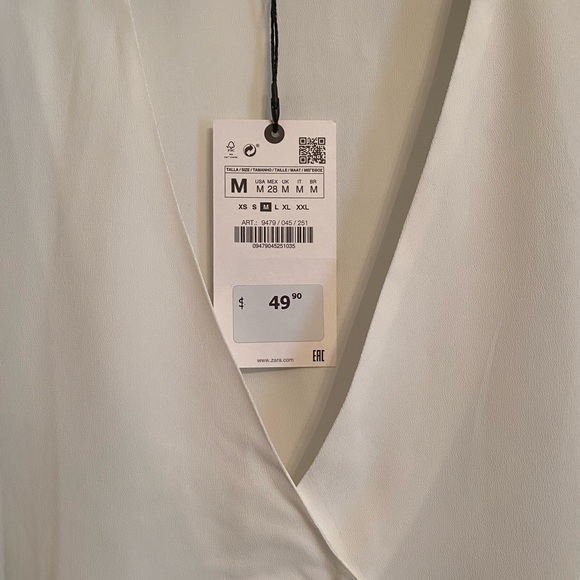 Zara high low white top size M NWT - Picture 2 of 2